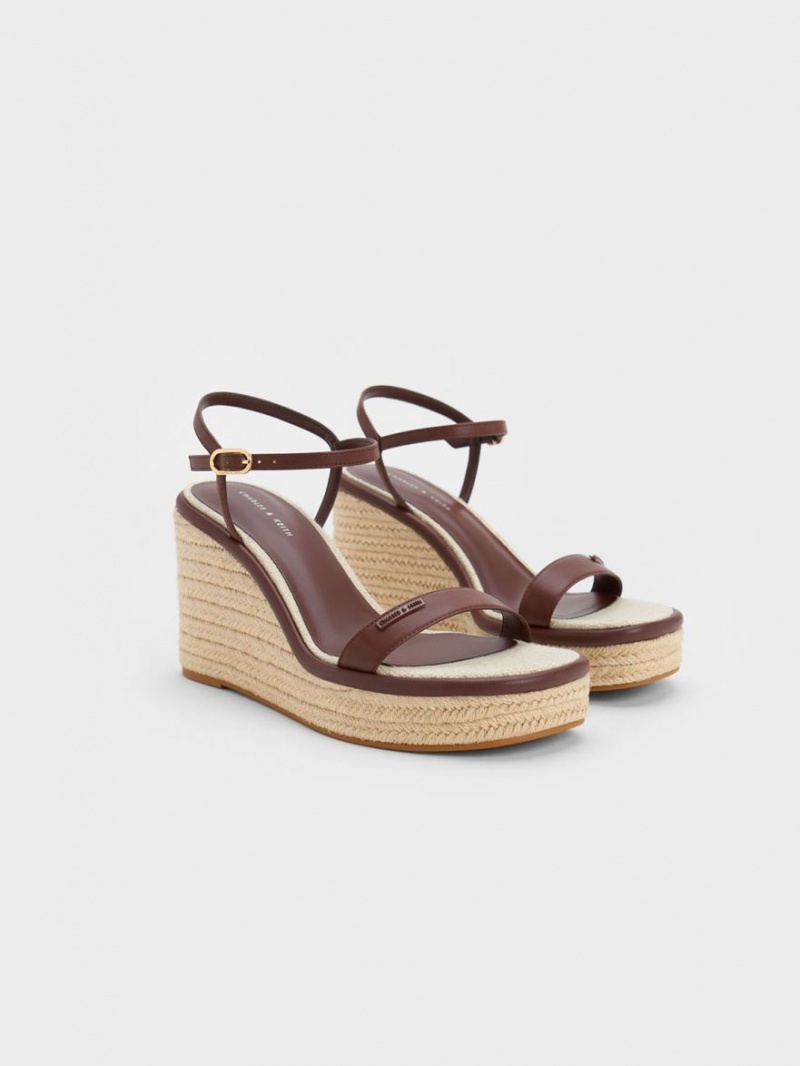 Charles And Keith Espadrille Wedges Brown | PHILIPPINES D250