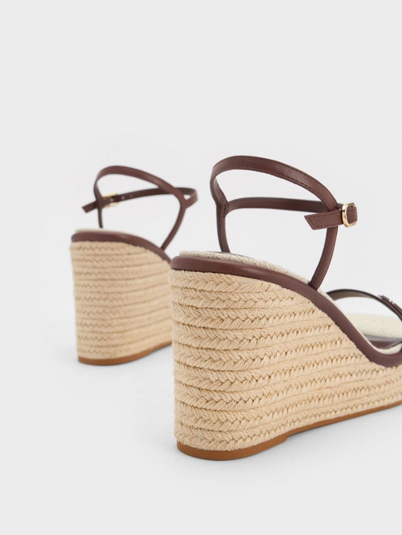 Charles And Keith Espadrille Wedges Brown | PHILIPPINES D250