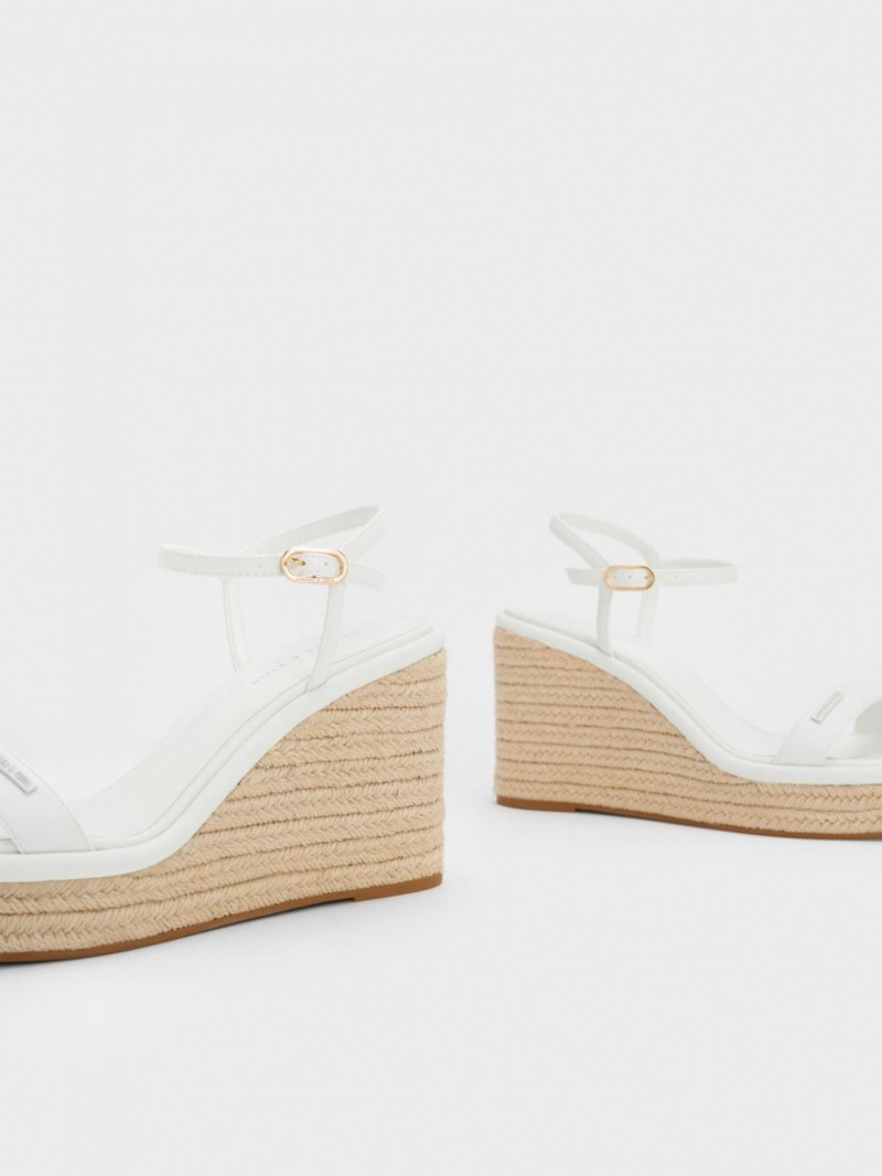 Charles And Keith Espadrille Wedges White | PHILIPPINES F739