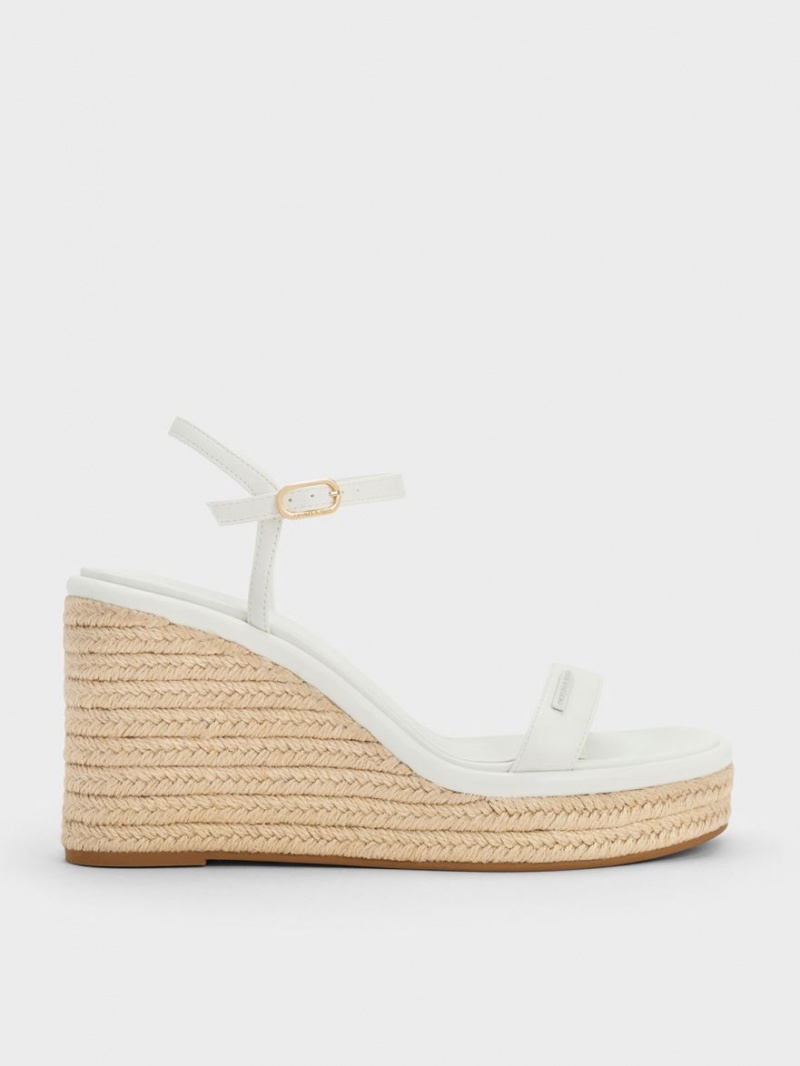 Charles And Keith Espadrille Wedges White | PHILIPPINES F739