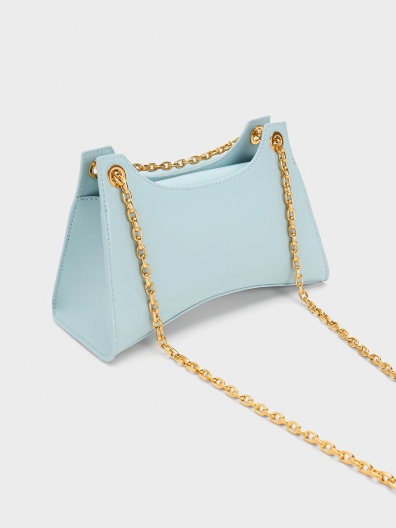 Charles And Keith Eudora Sculptural Shoulder Bags Blue | PHILIPPINES Q273