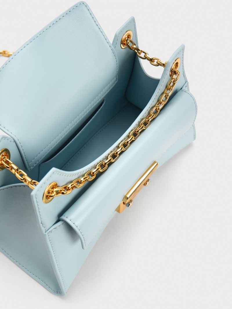 Charles And Keith Eudora Sculptural Shoulder Bags Blue | PHILIPPINES Q273