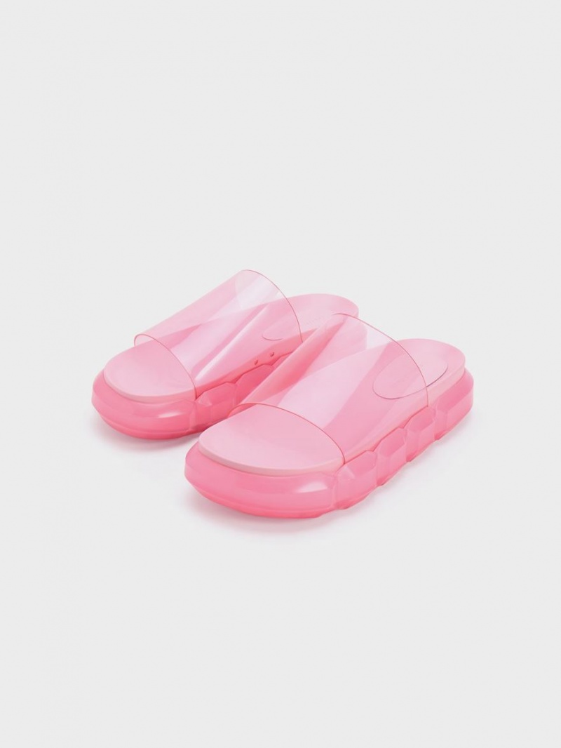 Charles And Keith Fia See-Through Slide Sandals Light Pink | PHILIPPINES G152