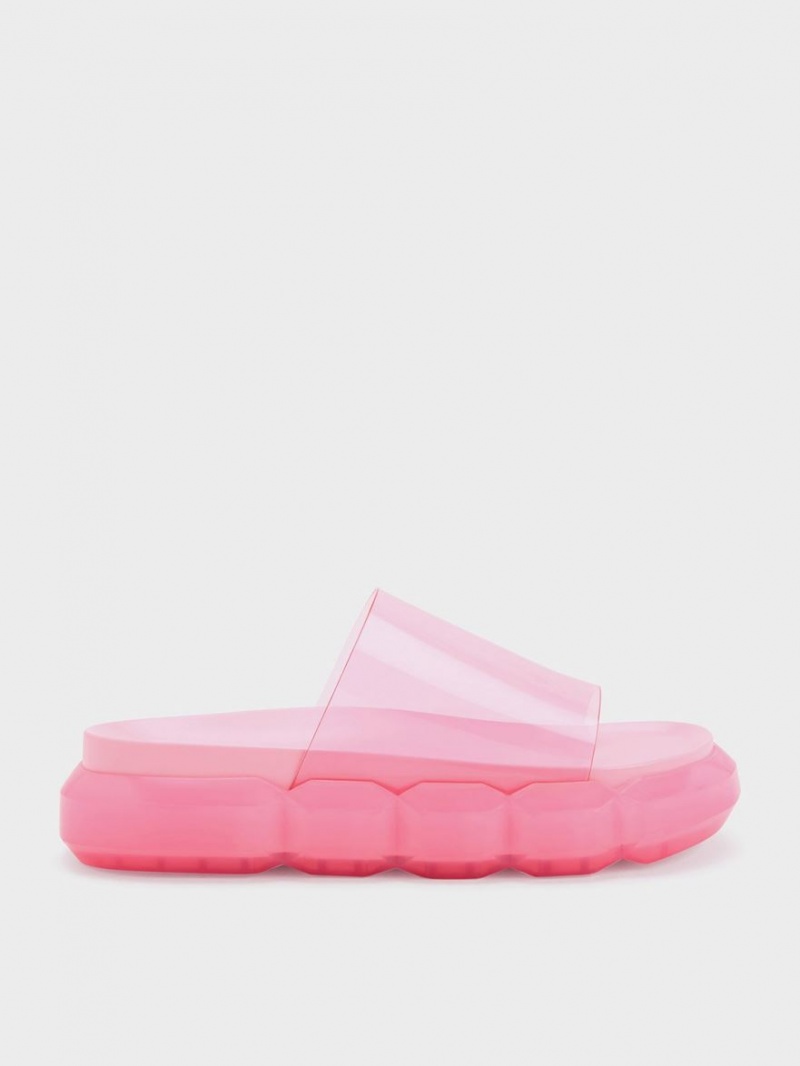 Charles And Keith Fia See-Through Slide Sandals Light Pink | PHILIPPINES G152