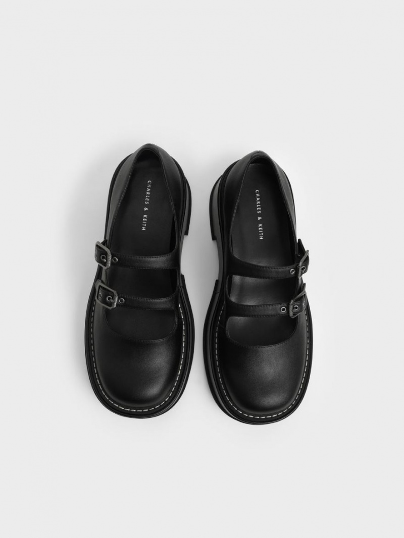 Charles And Keith Frankie Platform​ Mary Jane Shoes Black | PHILIPPINES Y312