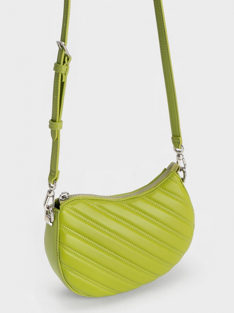 Charles And Keith Freja Curved Panelled Tote Bags Light Green | PHILIPPINES Y136