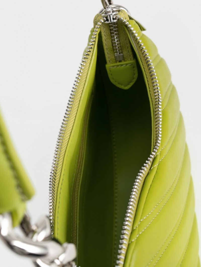 Charles And Keith Freja Curved Panelled Tote Bags Light Green | PHILIPPINES Y136