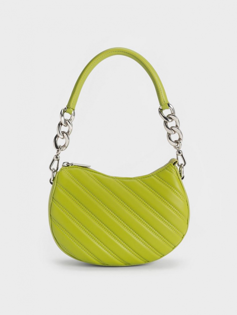 Charles And Keith Freja Curved Panelled Tote Bags Light Green | PHILIPPINES Y136