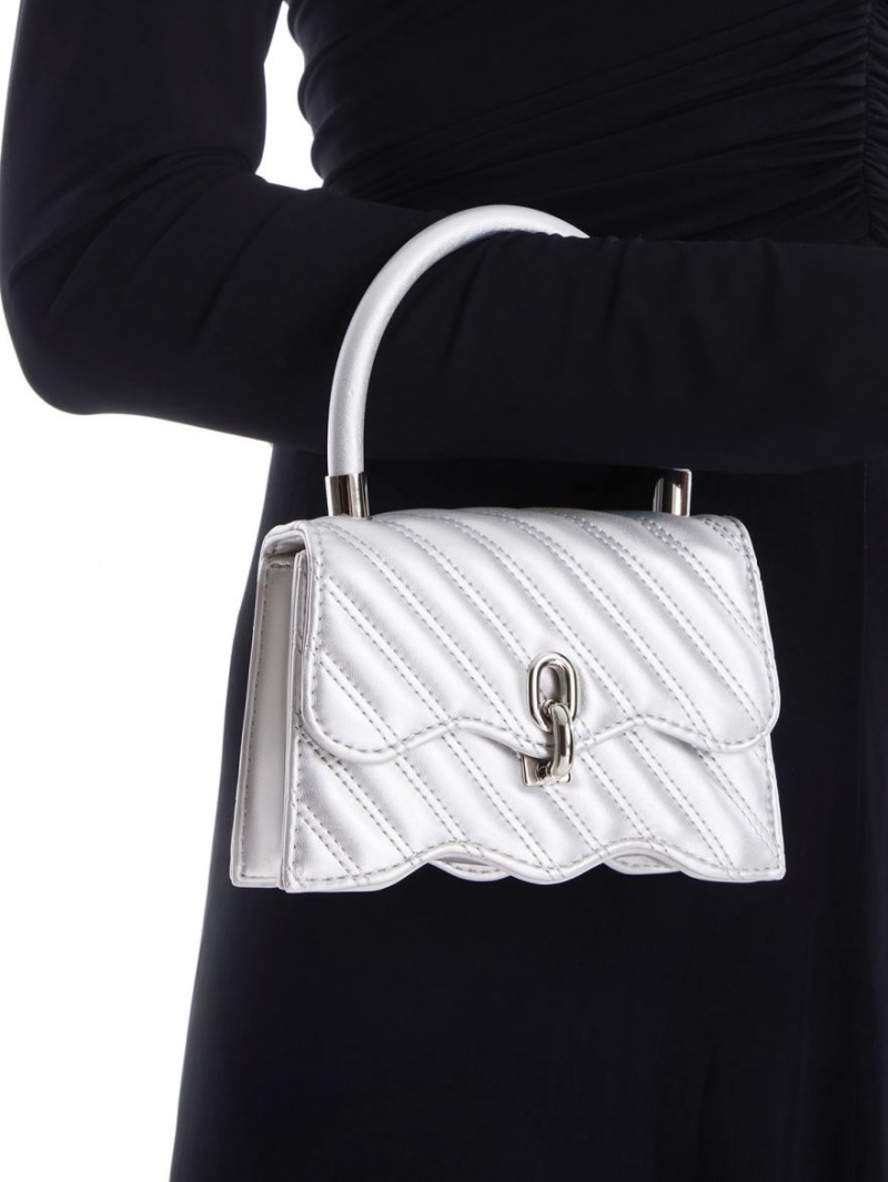 Charles And Keith Freja Wavy Quilted Top Handbag Silver | PHILIPPINES S758