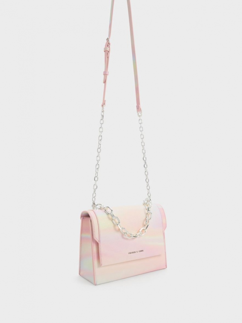 Charles And Keith Front Flap Chain Handle Crossbody Bags Multicolor | PHILIPPINES F159