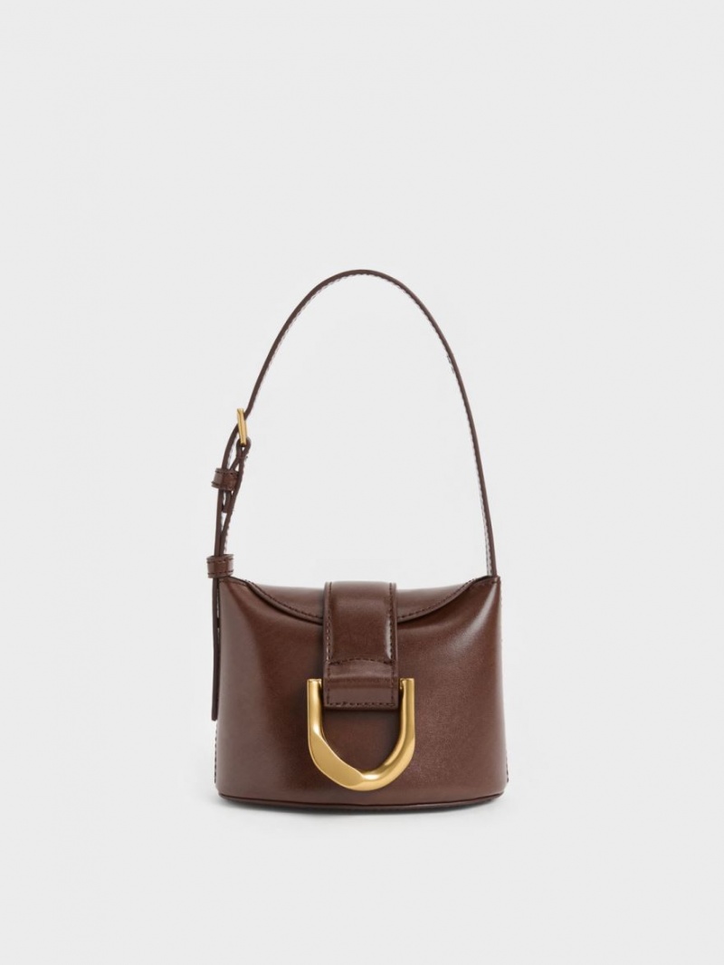 Charles And Keith Gabine Bucket Bags Chocolate | PHILIPPINES B473