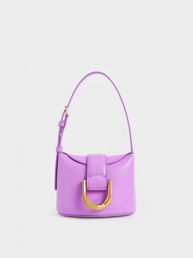 Charles And Keith Gabine Bucket Bags Purple | PHILIPPINES X129