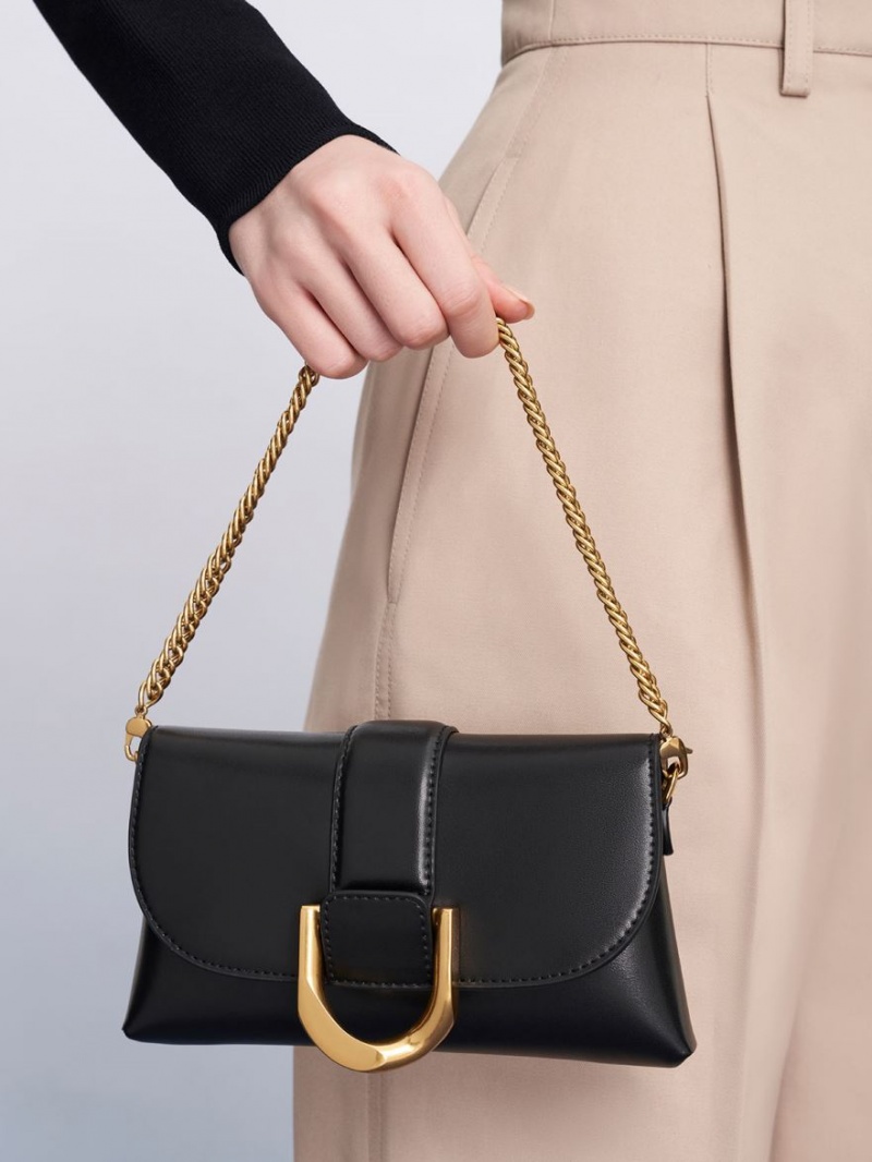 Charles And Keith Gabine Crossbody Bags Black | PHILIPPINES I742