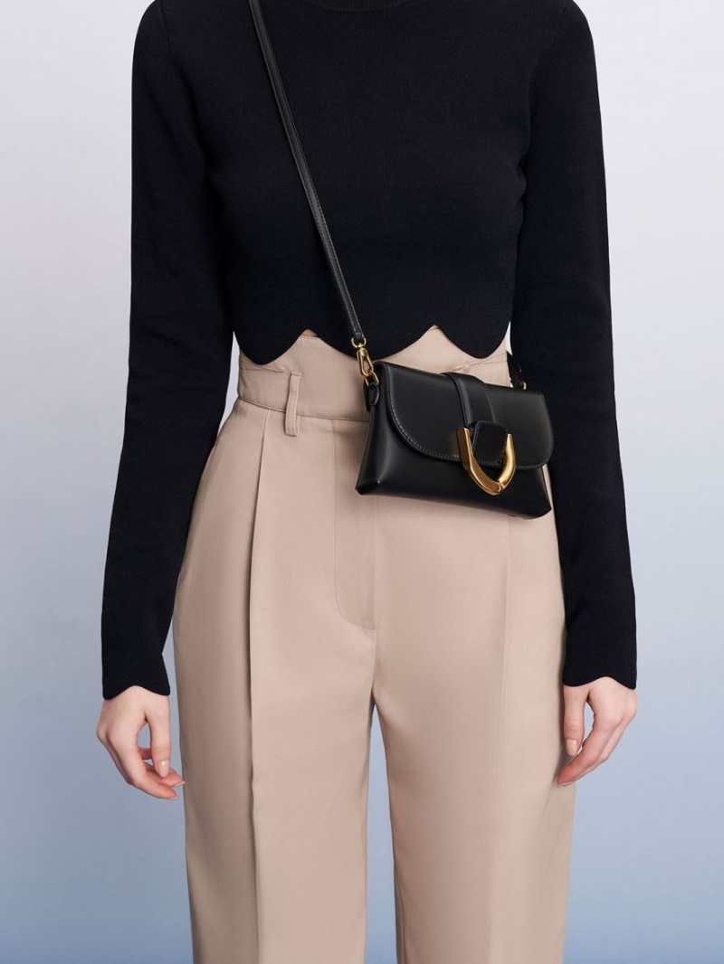 Charles And Keith Gabine Crossbody Bags Black | PHILIPPINES I742