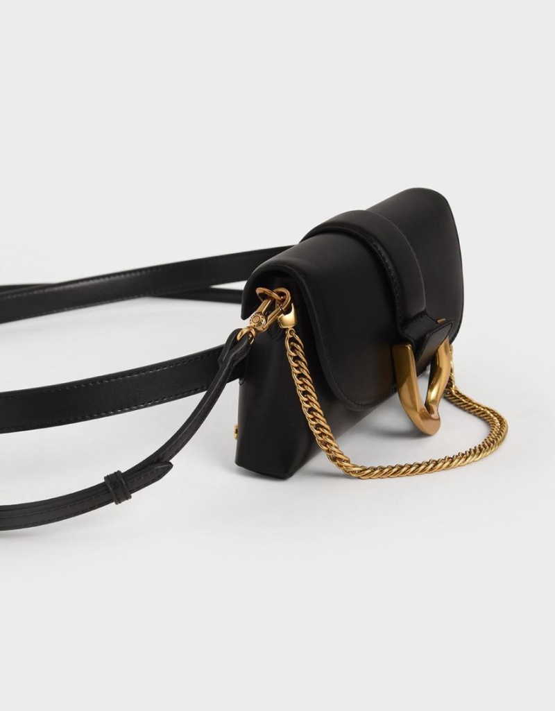 Charles And Keith Gabine Crossbody Bags Black | PHILIPPINES I742