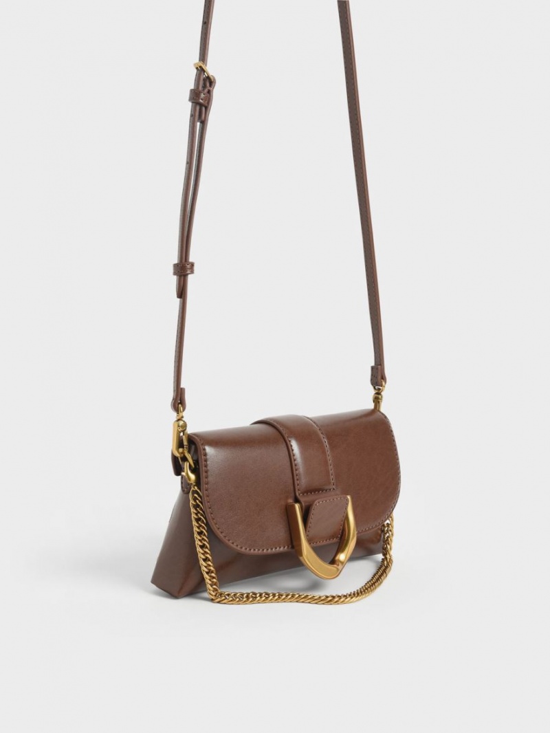 Charles And Keith Gabine Crossbody Bags Dark Brown | PHILIPPINES P964