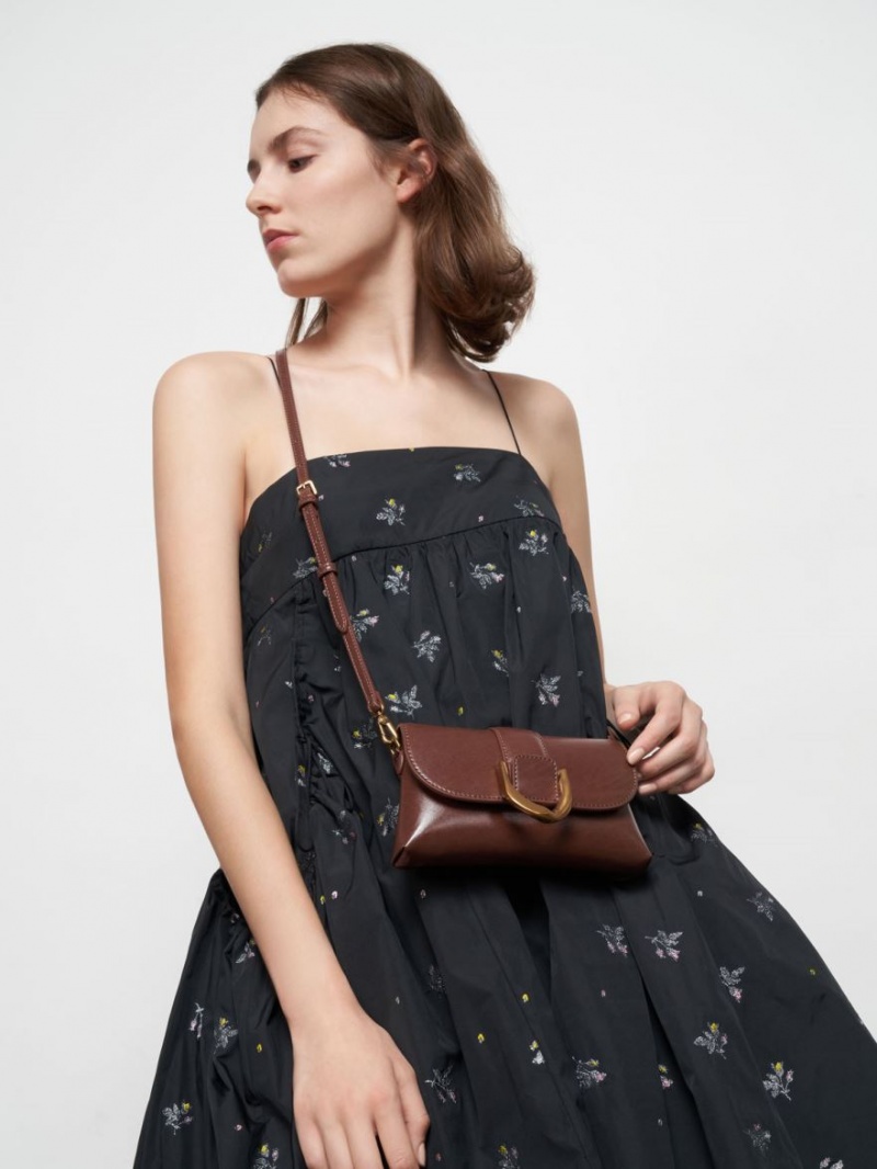 Charles And Keith Gabine Crossbody Bags Dark Brown | PHILIPPINES P964