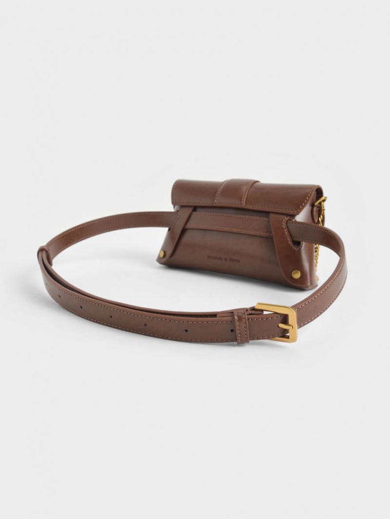 Charles And Keith Gabine Crossbody Bags Dark Brown | PHILIPPINES P964