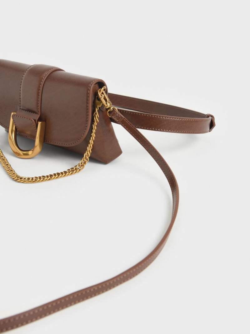 Charles And Keith Gabine Crossbody Bags Dark Brown | PHILIPPINES P964