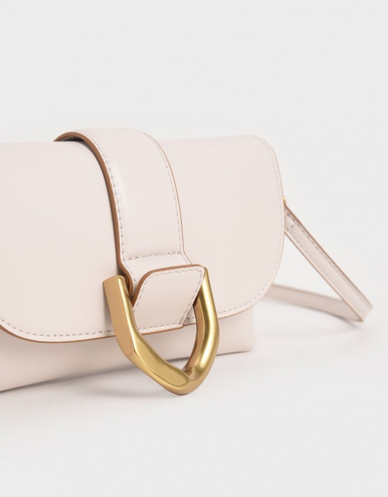 Charles And Keith Gabine Crossbody Bags Light Pink | PHILIPPINES T198