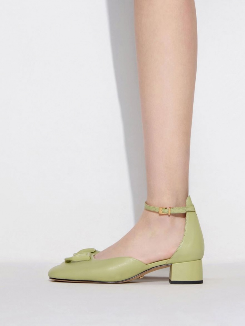 Charles And Keith Gabine Leather D'Orsay Pumps Green | PHILIPPINES P765