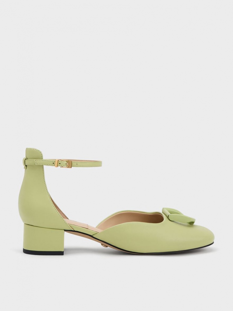 Charles And Keith Gabine Leather D\'Orsay Pumps Green | PHILIPPINES P765