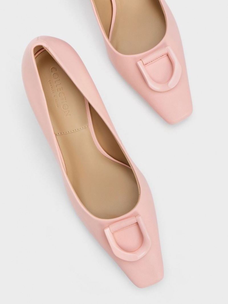 Charles And Keith Gabine Leather Tapered Pumps Pink | PHILIPPINES C480