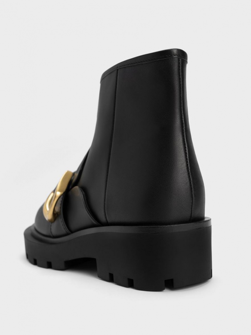 Charles And Keith Gabine Loafer Ankle Boots Black | PHILIPPINES I698