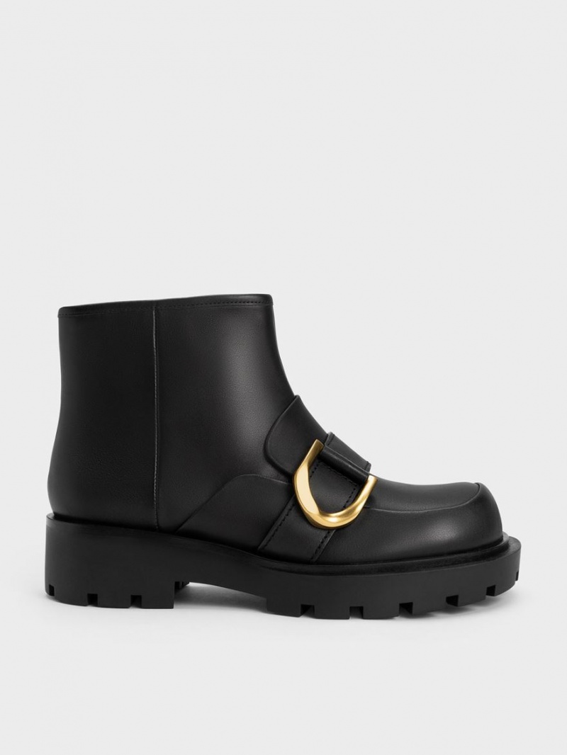 Charles And Keith Gabine Loafer Ankle Boots Black | PHILIPPINES I698