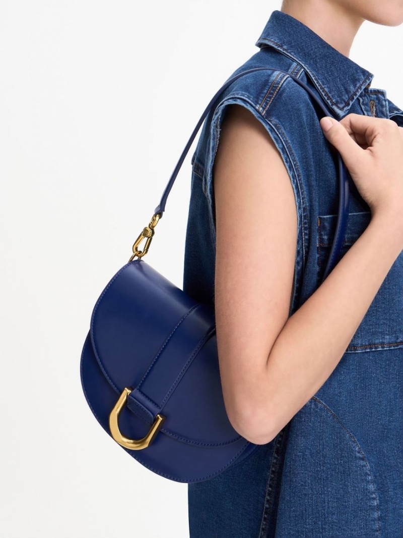 Charles And Keith Gabine Saddle Bags Navy | PHILIPPINES F692