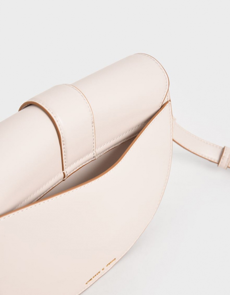 Charles And Keith Gabine Saddle Bags Pink | PHILIPPINES U028