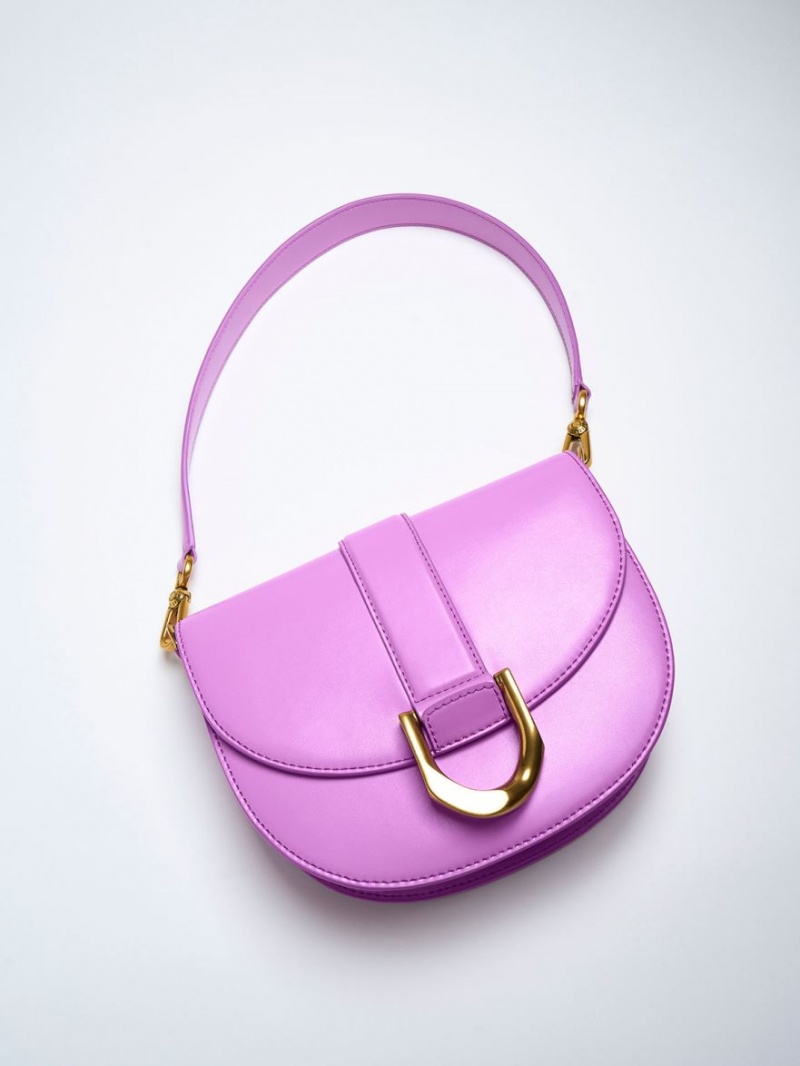 Charles And Keith Gabine Saddle Bags Purple | PHILIPPINES O289