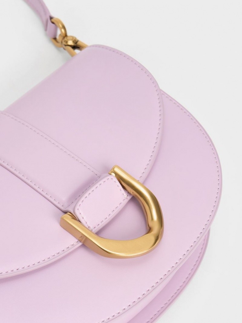 Charles And Keith Gabine Saddle Bags Purple | PHILIPPINES M980