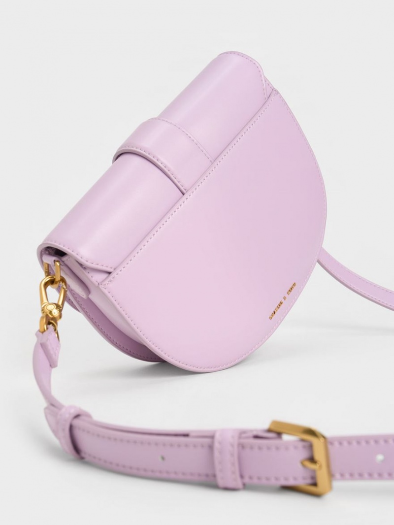 Charles And Keith Gabine Saddle Bags Purple | PHILIPPINES M980