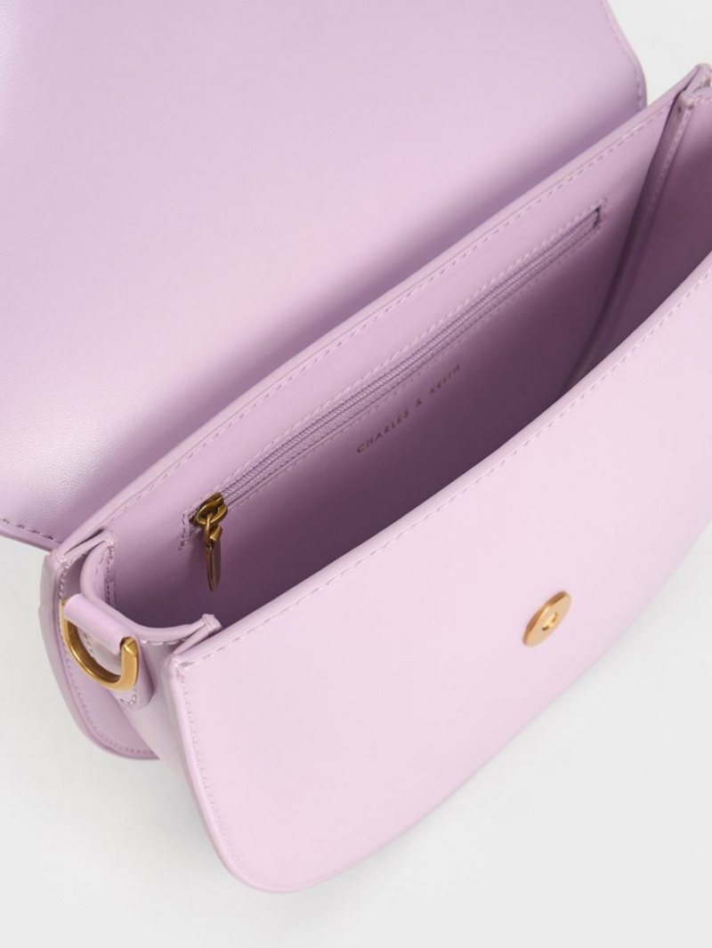 Charles And Keith Gabine Saddle Bags Purple | PHILIPPINES M980