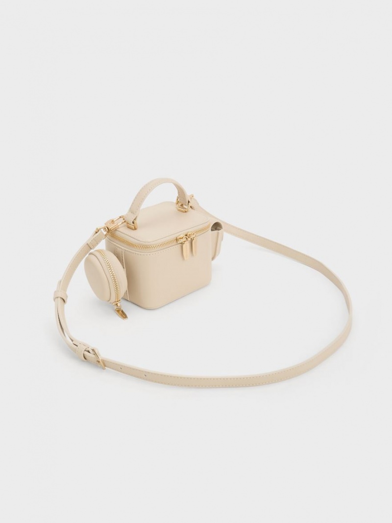 Charles And Keith Gaia Boxy Top Handbag Beige | PHILIPPINES O714