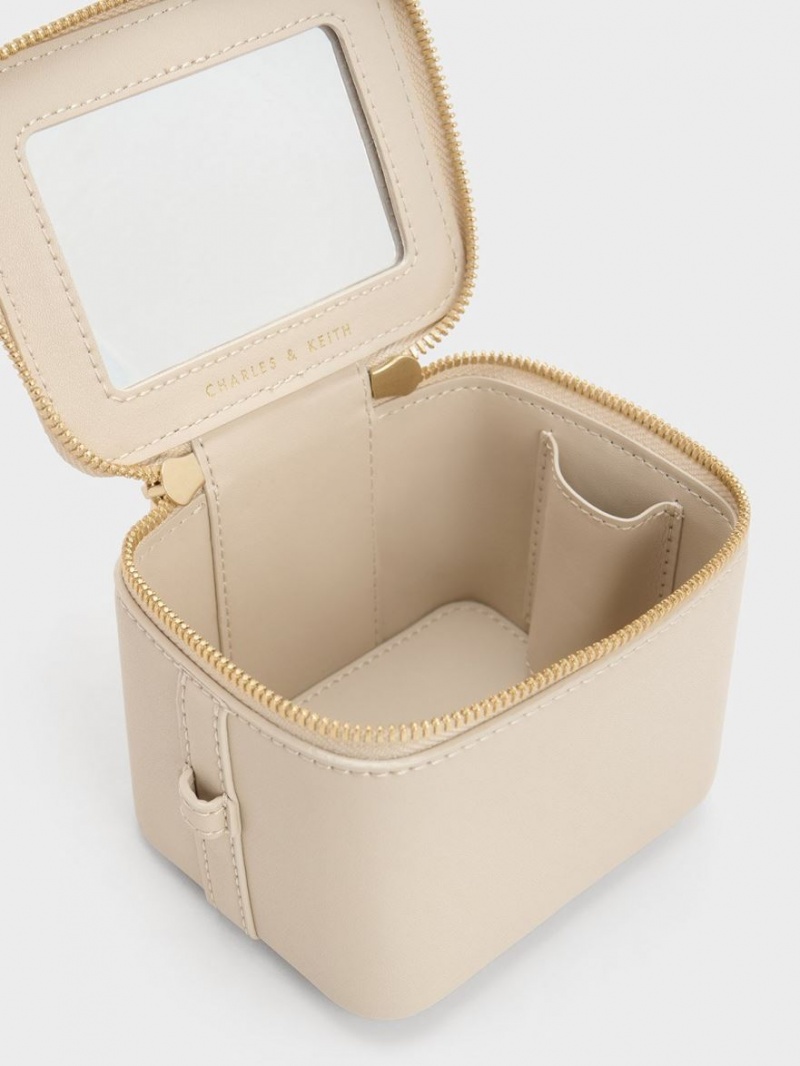 Charles And Keith Gaia Boxy Top Handbag Beige | PHILIPPINES O714