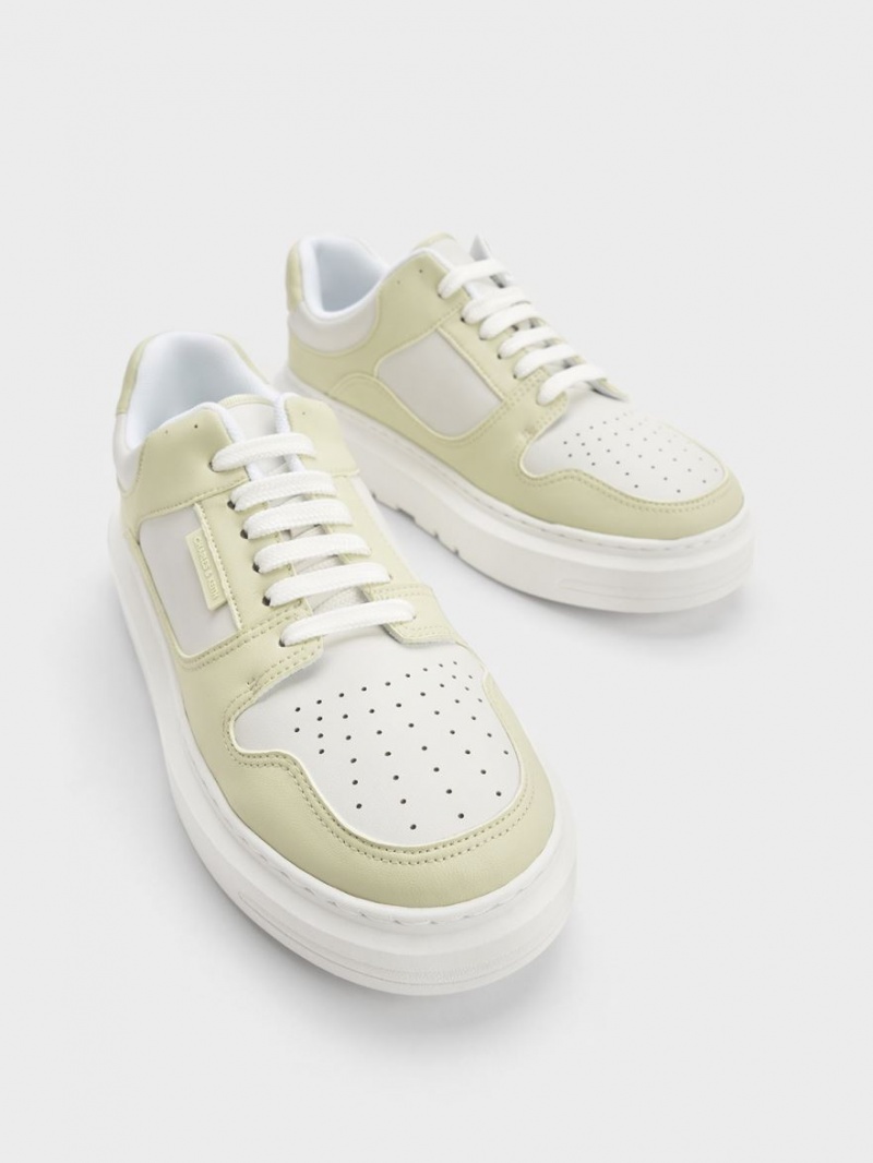 Charles And Keith Gem-Embellished Platform Sneakers Mint | PHILIPPINES V237