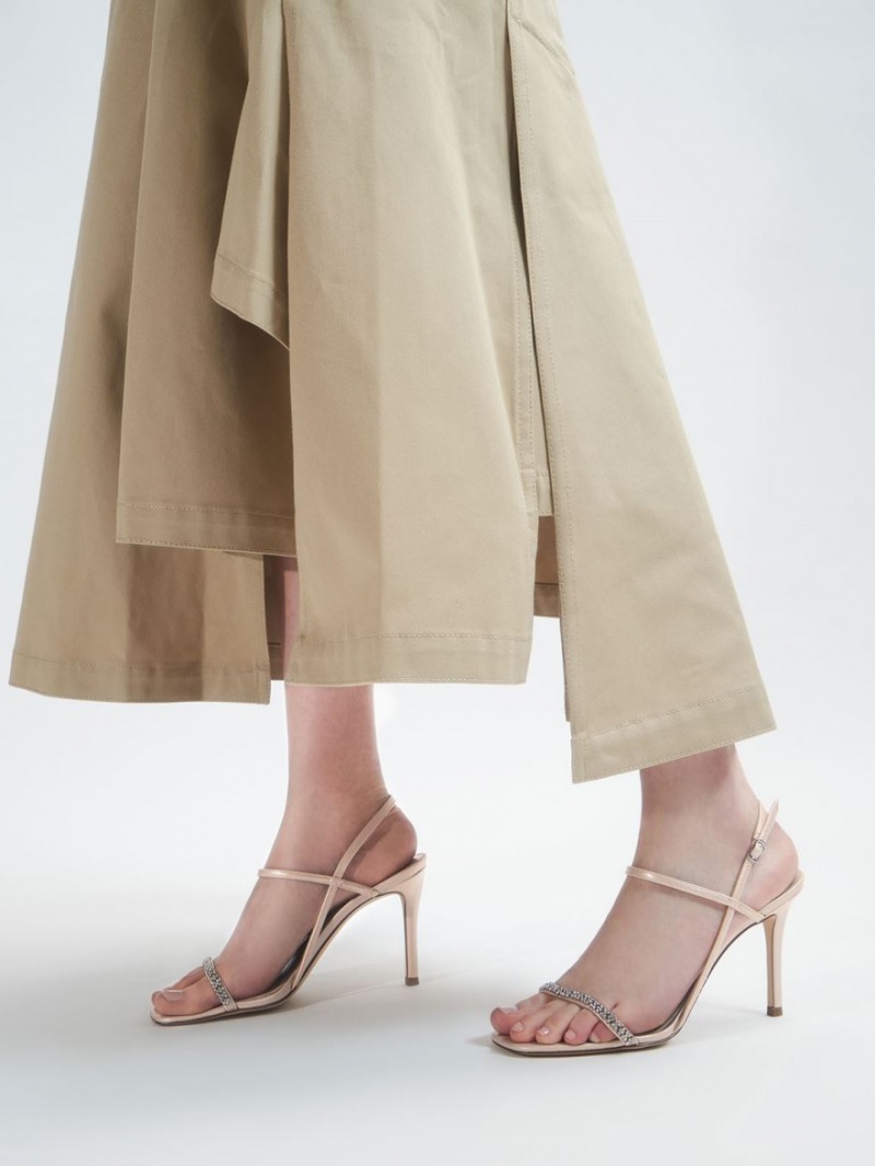 Charles And Keith Gem-Embellished Strap Sandals Beige | PHILIPPINES D139