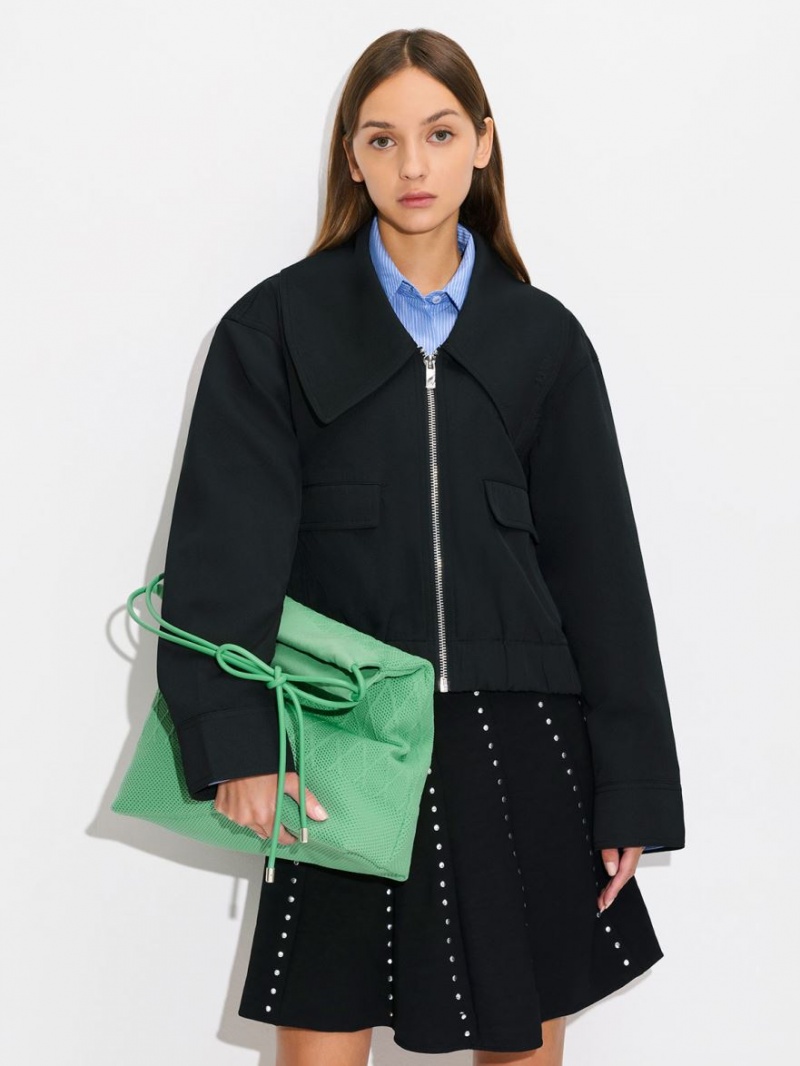 Charles And Keith Genoa Bow-Tie Knitted Tote Bags Green | PHILIPPINES I149