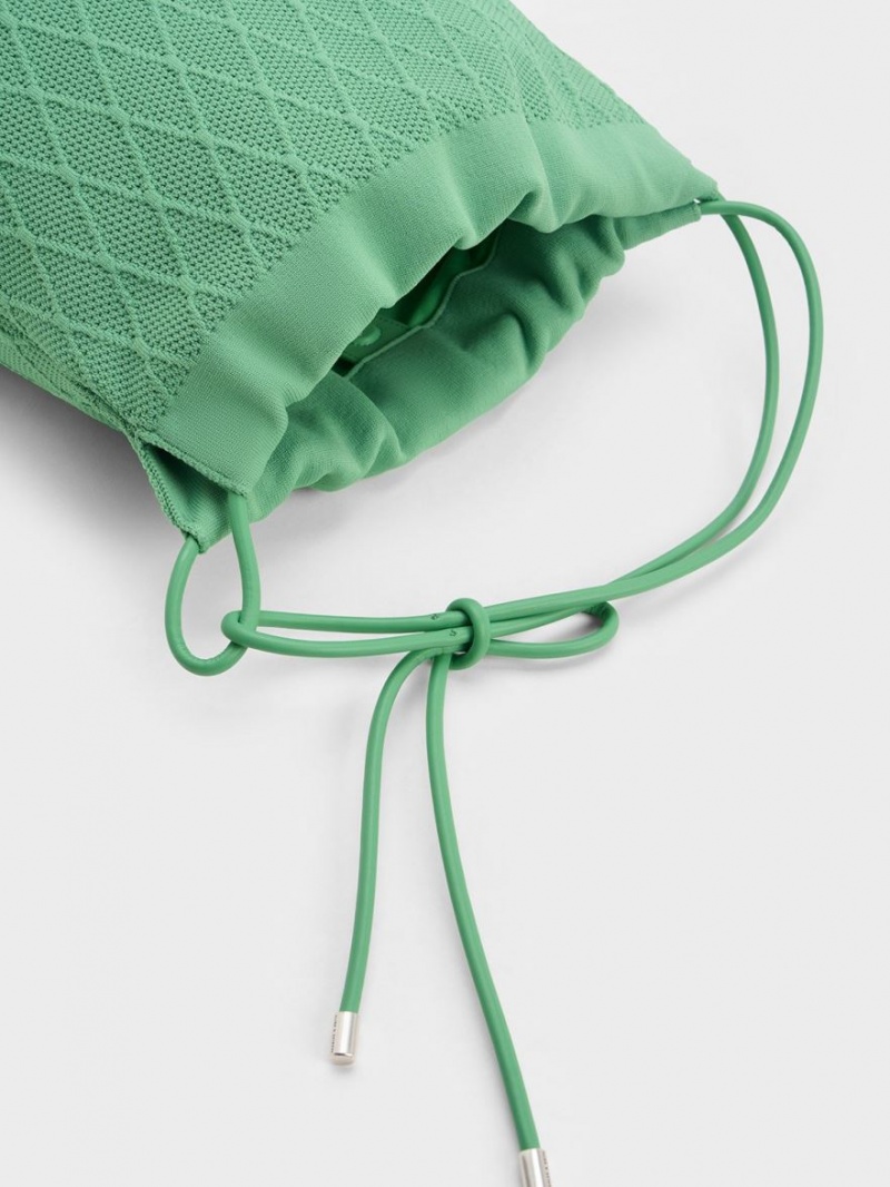 Charles And Keith Genoa Bow-Tie Knitted Tote Bags Green | PHILIPPINES I149