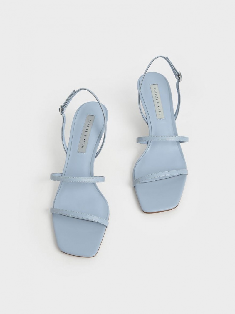 Charles And Keith Geometric Heel Strap Sandals Light Blue | PHILIPPINES H285