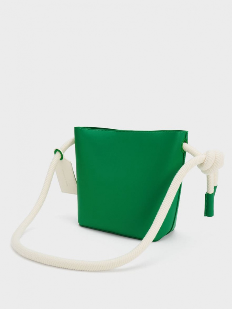 Charles And Keith Gwiana Knotted Bucket Bags Green | PHILIPPINES B756