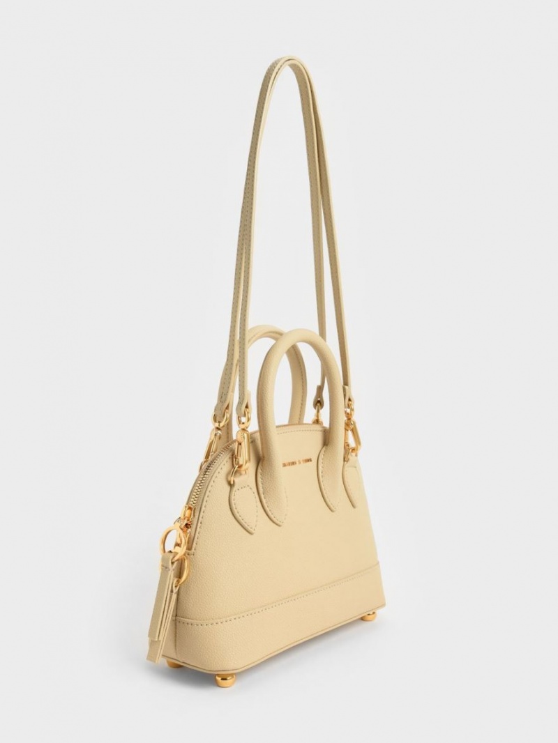 Charles And Keith Harmonee Bowling Tote Bags Beige | PHILIPPINES V185