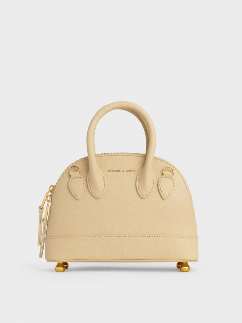 Charles And Keith Harmonee Bowling Tote Bags Beige | PHILIPPINES V185