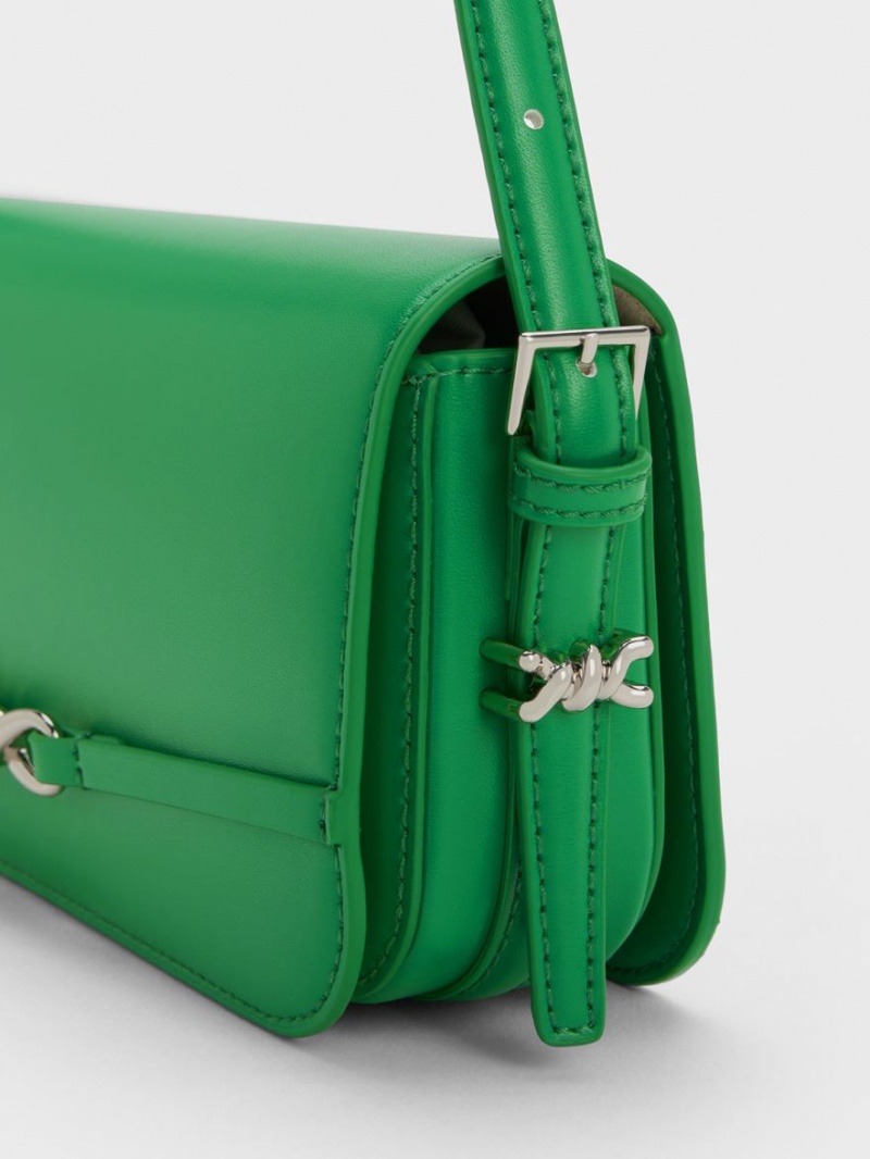 Charles And Keith Henrietta Shoulder Bags Green | PHILIPPINES O345