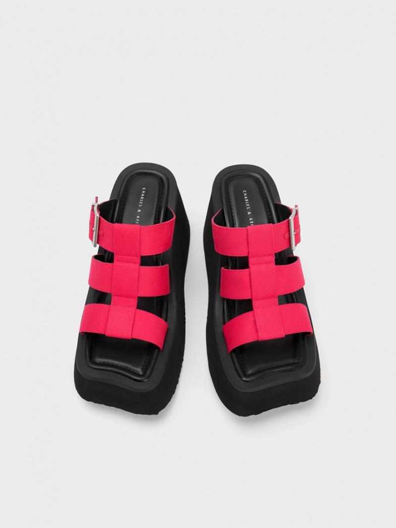 Charles And Keith IIsa Flatform Gladiator Platform Sandals Fuchsia | PHILIPPINES C087