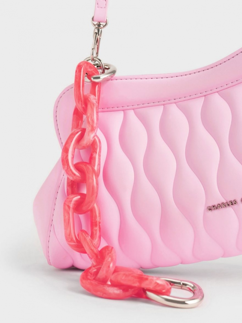 Charles And Keith Iva Acrylic Handle Clutch Bag Pink | PHILIPPINES B189