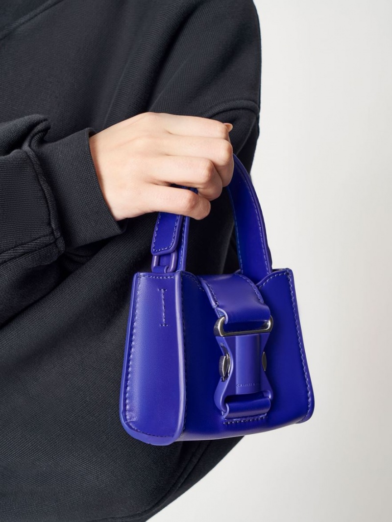 Charles And Keith Ivy Top Handle Mini Bag Blue | PHILIPPINES V348