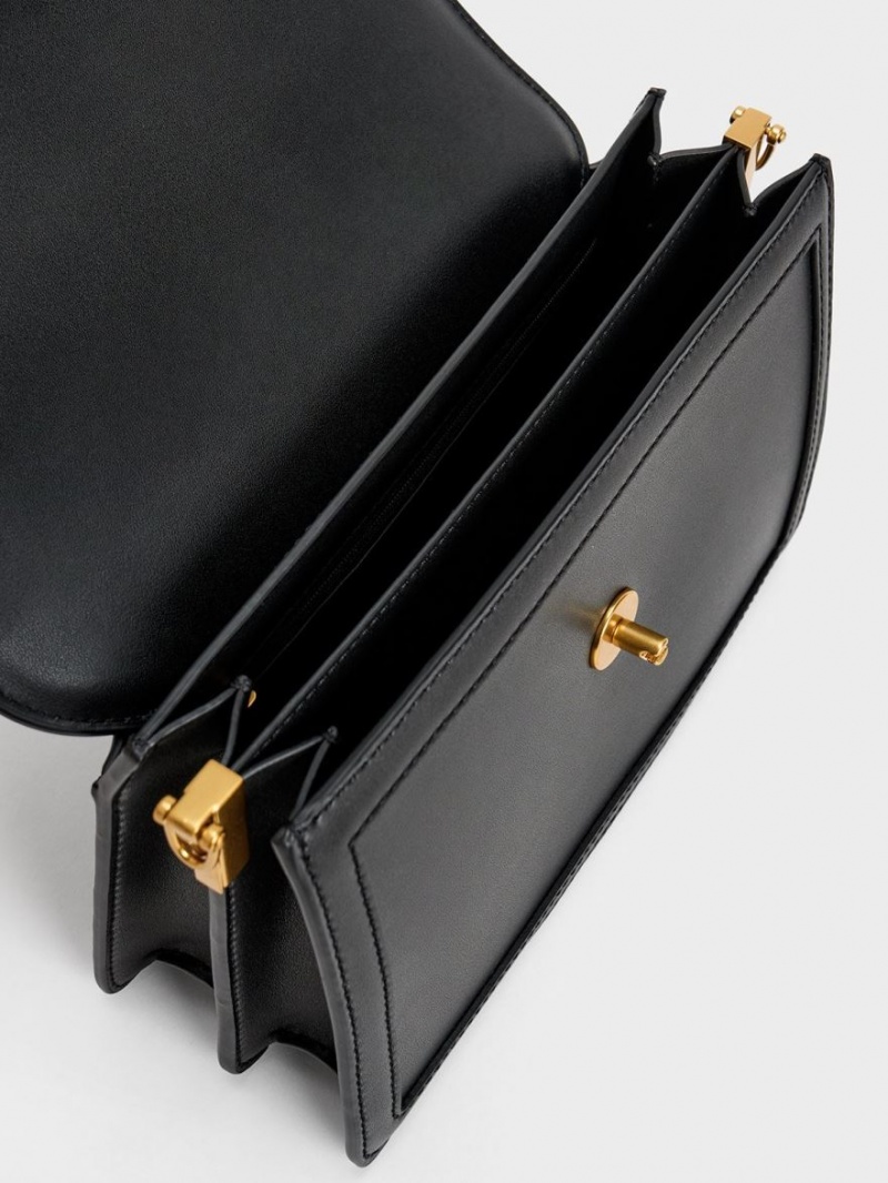 Charles And Keith Joelle Envelope Shoulder Bags Black | PHILIPPINES W743